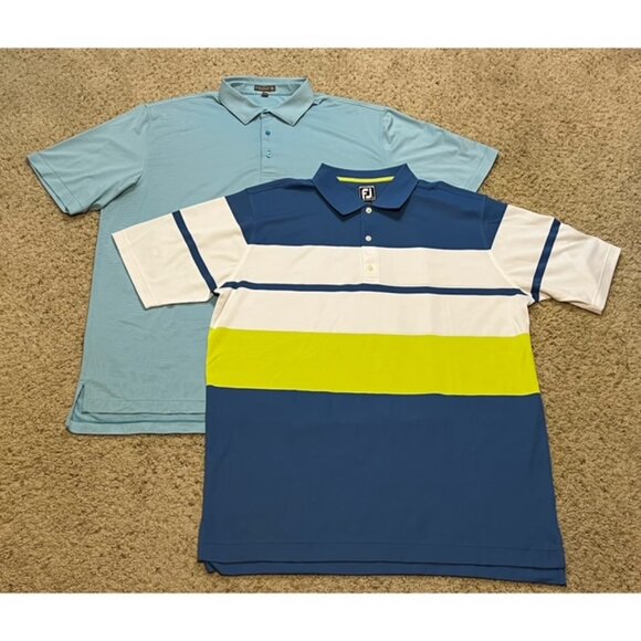 Peter Millar Summer Comfort FootJoy Performance Golf Polo Shirt Lot Size XXL EUC - Picture 1 of 9